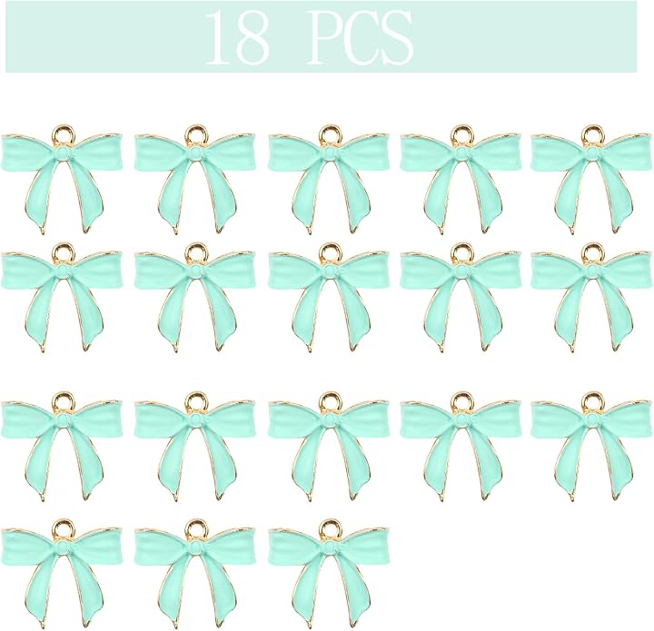 Bow Charms for Bracelet Jewelry Making Cute Bracelet Charms | 18Pcs, Bow Charms - Image 2