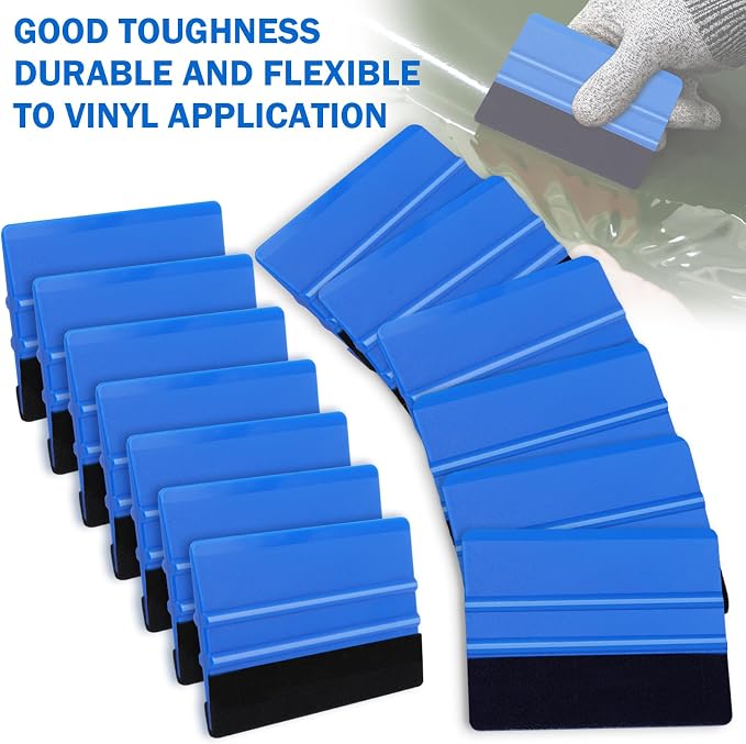 WRAPXPERT Blue Felt Squeegee, Medium Hardness Vinyl Squeegees Scraper Tool Kit - Image 4
