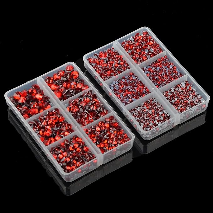 10000Pcs 2-Boxes Mixed Size Hot Fix Round Crystals Gems Glass Stones Hotfix - Image 5