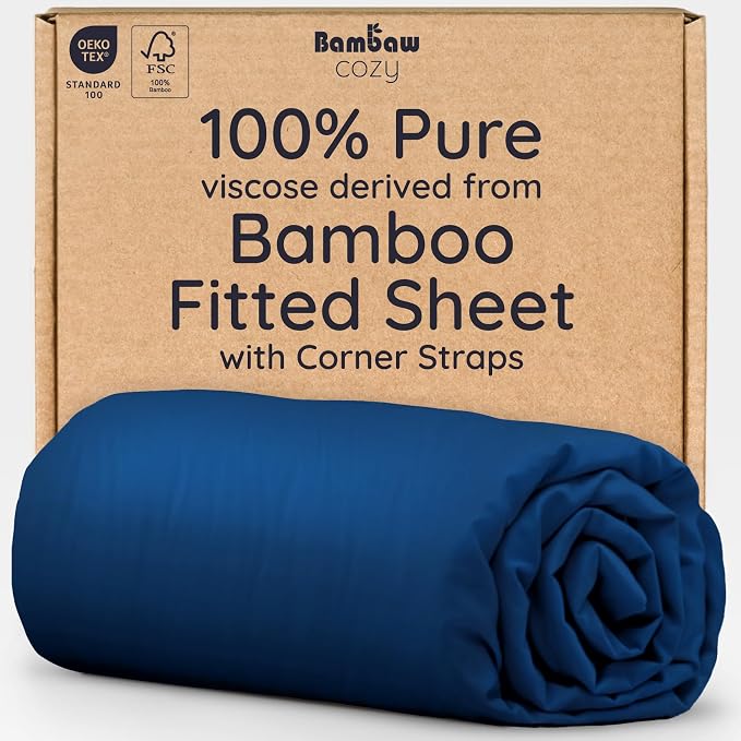 Bambaw 100% Viscose Derived from Bamboo Fitted Sheets Queen Size, Cooling by Bambaw