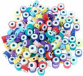 100pcs Colorful Evil Eye Polymer Clay 10mm Spacer Beads by LUBINGSHINE