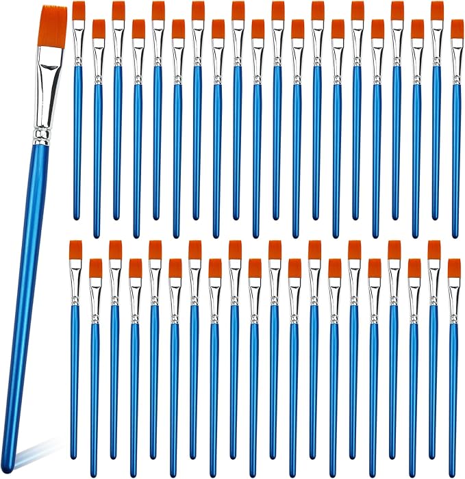 1/2 inch Flat Paint Brushes for Acrylic Painting, Watercolor, Face Body Art by GACDR