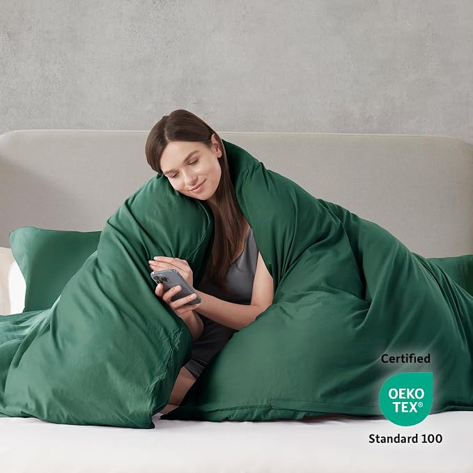 Nestl Dark Green Duvet Cover Full Size - Image 3