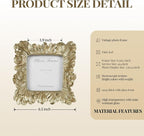 4x4 Gold Picture Frame, Vintage Ornate Square Photo Frame, Glass Front - Image 4