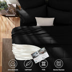 CozyLux Oversized Queen Comforter Sets Black, 7 Pieces Bed in a Bag, Ultra-Soft - Image 2
