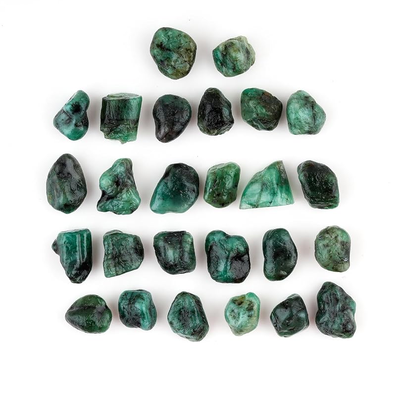 ColouredRocks 100 carats Green Emerald Tumbled Crystals, Raw Stones, Rough - Image 2