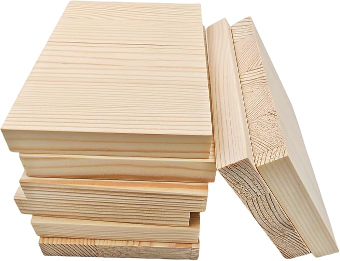 8PCS Rectangle Wood Boards Unfinished Wood Blocks by Anktily