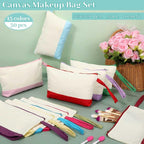 Silkfly 30 Pcs Cotton Canvas Makeup Bags Cosmetic Zipper Bags 10.2 x 5.5 x 2'' - Image 4