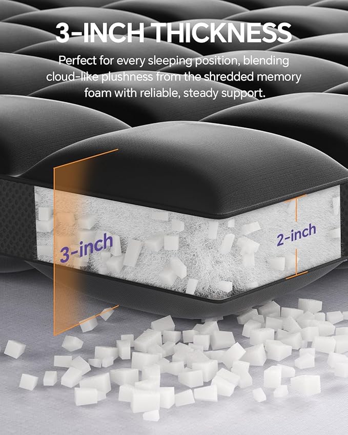 ChiXpace Dual Layer 5 Inch Memory Foam Mattress Topper Full - Image 2