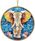 Elephant Christmas Acrylic Ornament, Elephant Christmas Ornaments, Gift by Unknown