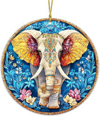 Elephant Christmas Acrylic Ornament, Elephant Christmas Ornaments, Gift by Unknown