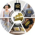 VinylRus Heat Transfer Vinyl-12” x 8ft Gold Iron on Vinyl Roll - Image 2