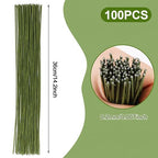 CCINEE 18 Gauge Dark Green Floral Wire, 14 inch - Image 2