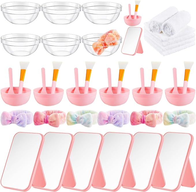 Teenyyou 6 Set Tie Dye Pink Spa Party Supplies by Teenyyou