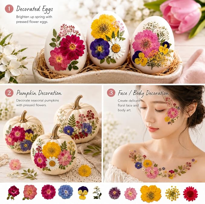 180 pcs Dried Flowers for Resin, Natural Flowers and Leaves Kit - Image 7