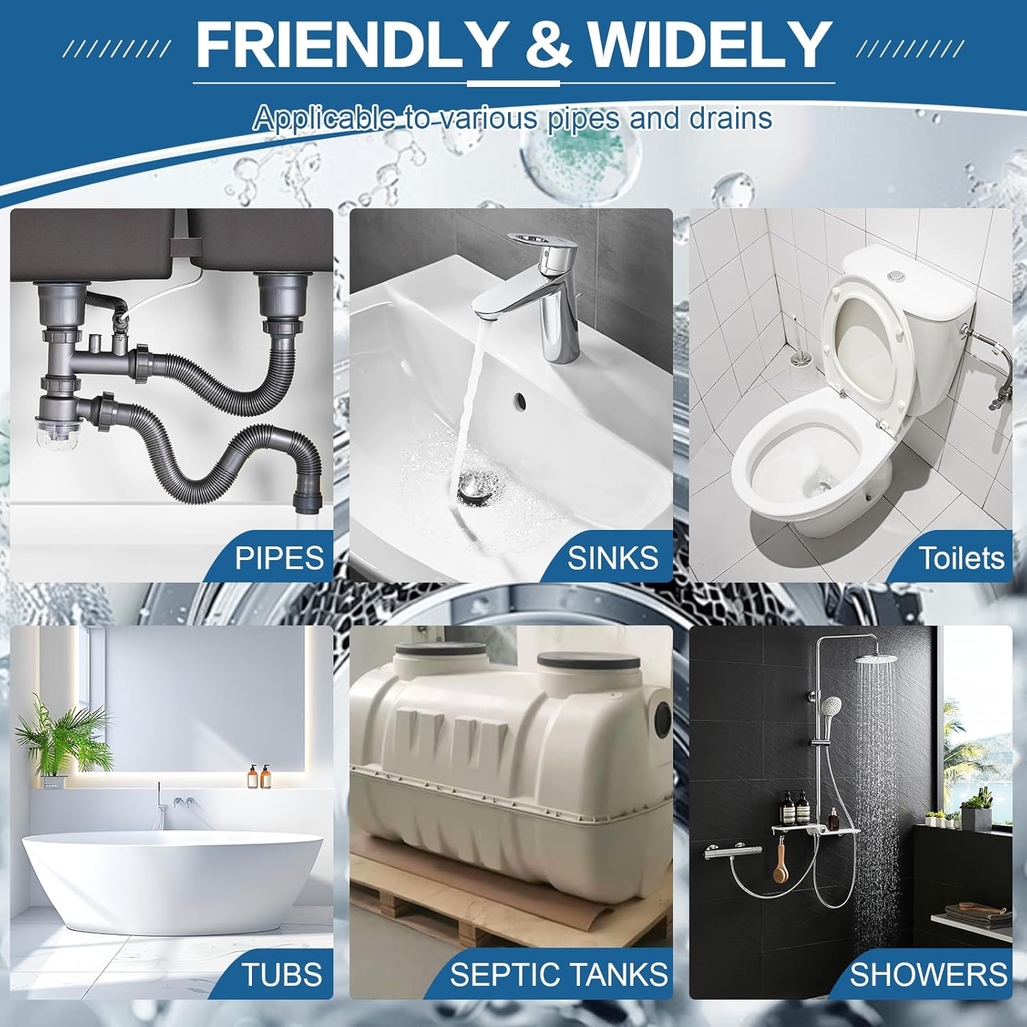 Drain Clog Remover 18 Packs Fast Acting Drain Cleaner Powders for Kitchen Sink Bathroom Shower Bathtub Powerful Pipe Unclogger Clears hair Grease Safe for Pipes