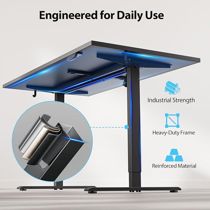 Agilestic Electric Standing Desk, 63 x 28 Inches Height Adjustable Desk - Image 5