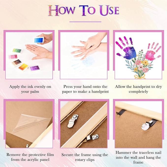 CLUSIVC Mother’s Day Handprint Flower Craft Kit – DIY Flower Bouquet Gift - Image 4