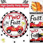 48Pcs Two Fast Plates and Napkins Two Years Old Birthday Party Decorations set - Image 3