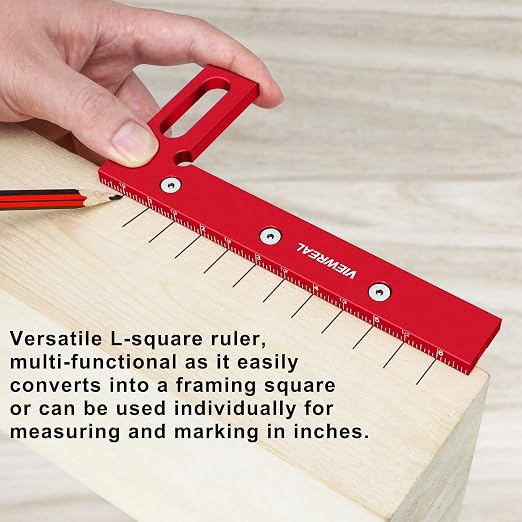 Large Carpenter Square 6.5''x5.79''Protractor Ruler - Image 7