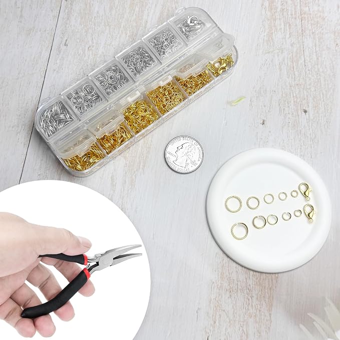 1200 Pcs Jump Rings for Jewelry Making Supplies, Necklace Repair Kit - Image 5