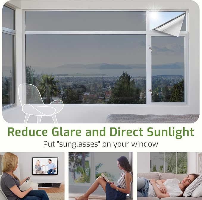 LUTE One Way Window Privacy Film, Window Tint, 35.4" x 78.7" | Sun Blocking UV - Image 5