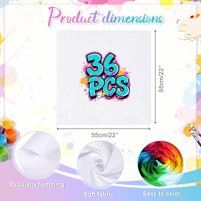 Cotton White Bandana, Handkerchiefs Headband Head Wrap Scarf - Image 2