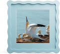 8x8 Picture Frame with Mat for 6x6, Wavy Edge Wooden Real Glass Photo Frame for by THKRLOF