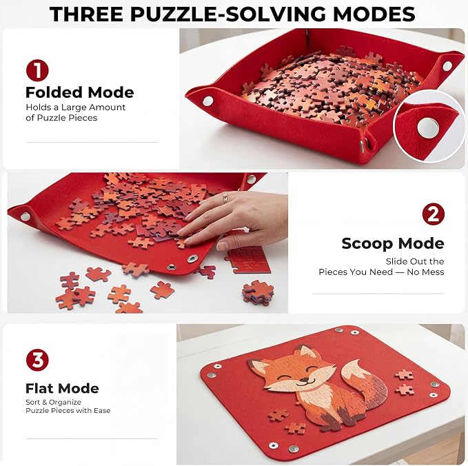 6PCS Large Puzzle Sorting Trays 11.8" x 9.2", Stackable Puzzle Organizer - Image 3