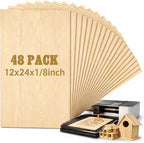 Juexica 48 Pcs 12" X 24"x 1/8" Basswood Craft Sheets 3mm Plywood Board Wood by Juexica