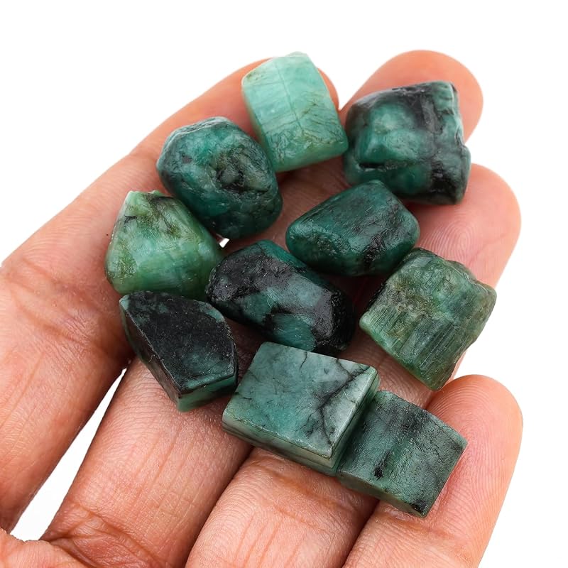 ColouredRocks 10pcs. Emerald Crystals, Raw Stones, Rough Gemstones, Jewelry - Image 4