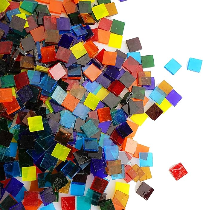 Lanyani Transparent Square Glass Mosaic Tiles Pieces Stained Glass - Image 5