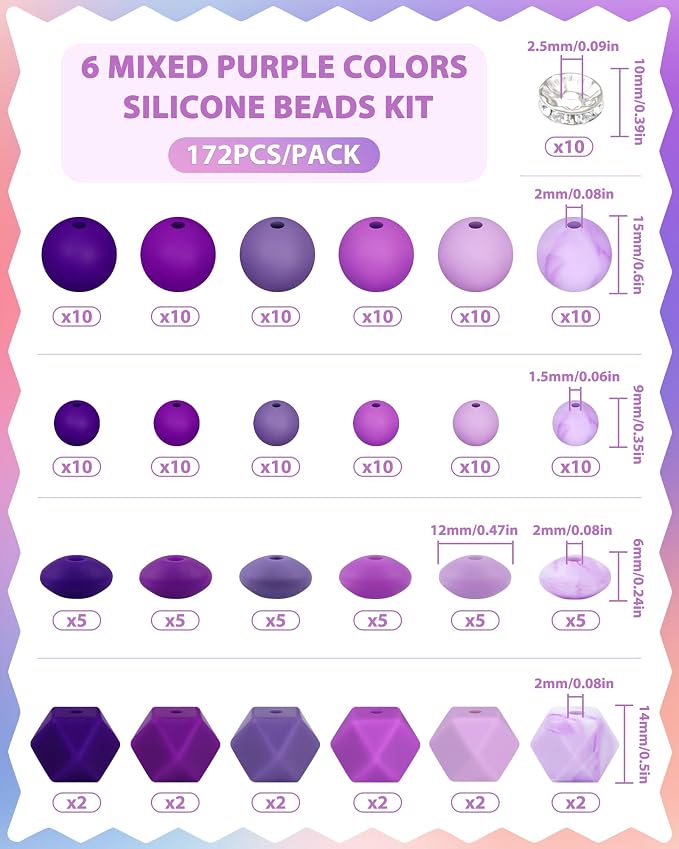 FIVEIZERO 172PCS Silicone Beads - Image 2