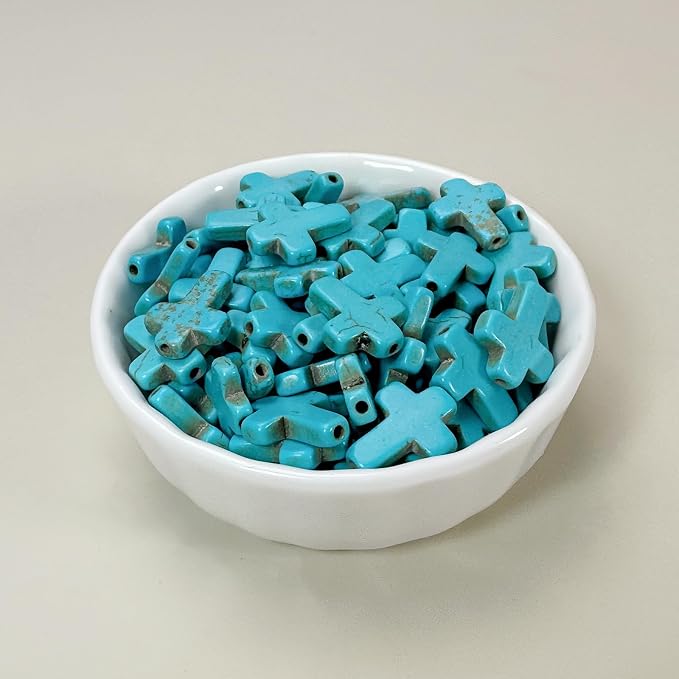 Turquoise Cross Beads for Bracelet Making - Image 5