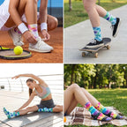 Syhood White Cotton Crew Socks for Tie dye Party Casual Soft Cushion Novelty - Image 2