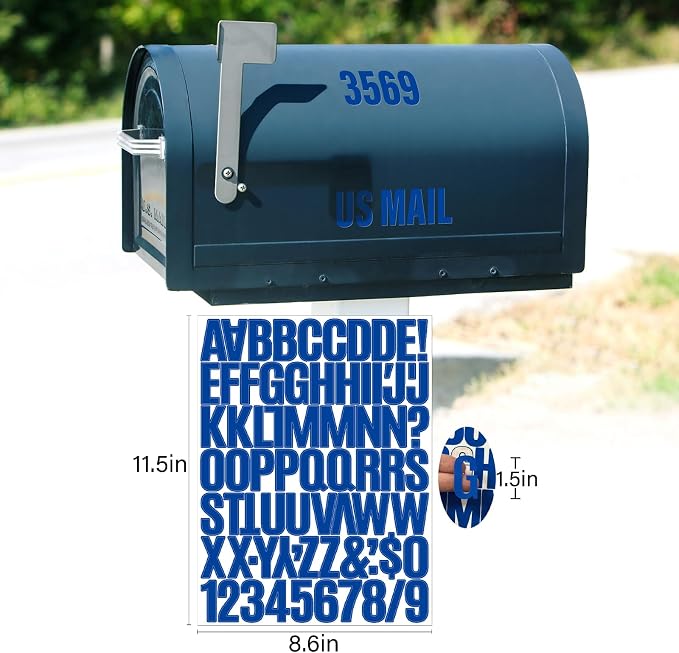 Letter Stickers, Mailbox Numbers, 1.5 Inch Waterproof Vinyl Alphabet | 1 1/2 - Image 2