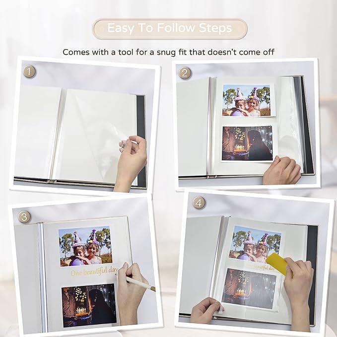 Popotop Large Photo Album Self Adhesive 4x6 5x7 8x10 Scrapbook Album DIY - Image 4