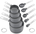 Measuring Cups and Spoons Set of 10 Pieces, Nesting Measure Cups Spoons by FONYA
