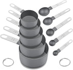Measuring Cups and Spoons Set of 10 Pieces, Nesting Measure Cups Spoons by FONYA