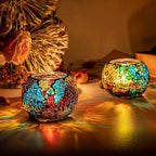 Colorful Mosaic Glass Tea Light Holders, Handmade Romantic Tealight Holders - Image 6