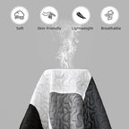 Tyrot 3 Piece Black Grey Quilt Set Full/Queen Size Black White Geometric - Image 5