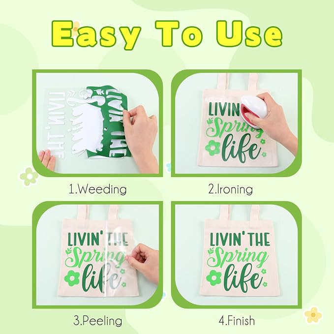 Tintnut Green Heat Transfer Vinyl, 18 Sheets 12×10in Iron on Vinyl | Vibrant - Image 4