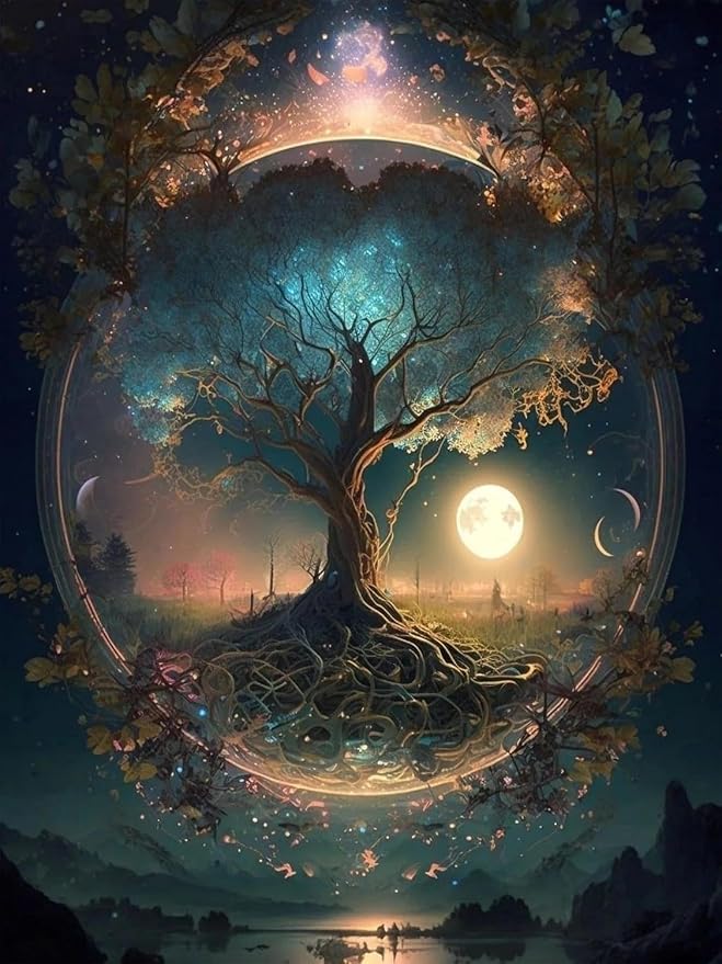 Eiazuiks Stamping Cross Stitch Kit, Tree of Life Counting Cross Stitch Kit by Eiazuiks