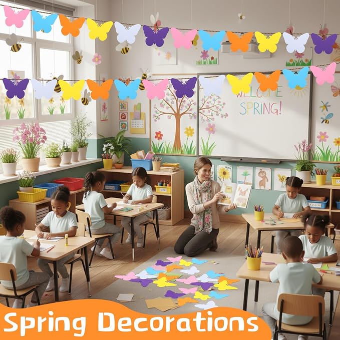 Ireer 48 Pcs Large Foam Butterfly Cutouts 6 Inch Colorful Spring Bulletin Board - Image 6