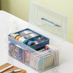2 Pack Plastic Dividing Storage Box, 2 Layer Multipurpose Craft Organizer and - Image 7