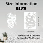 INFUNLY 4pcs Snake Flower Wall Stencils - Image 2