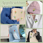 FINGERINSPIRE 32PCS Crochet Flowers Appliques - Image 5