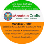 Mandala Crafts 22 Gauge Lime Green Anodized Aluminum Craft Wire, 100 FT | - Image 3
