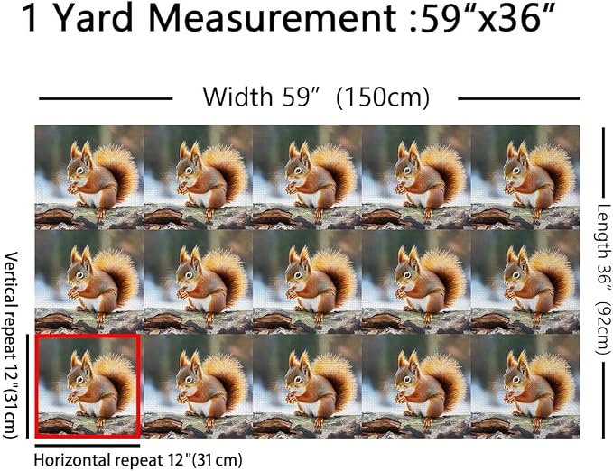Erosebridal Squirrel Flannel Fabric by The Yard Kawaiin Safari Soft Not - Image 2