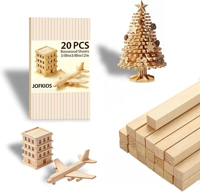 20PCS Square Wooden Dowels, 3/8" X 3/8" X 12"Square Dowels | Beautifully by Unknown